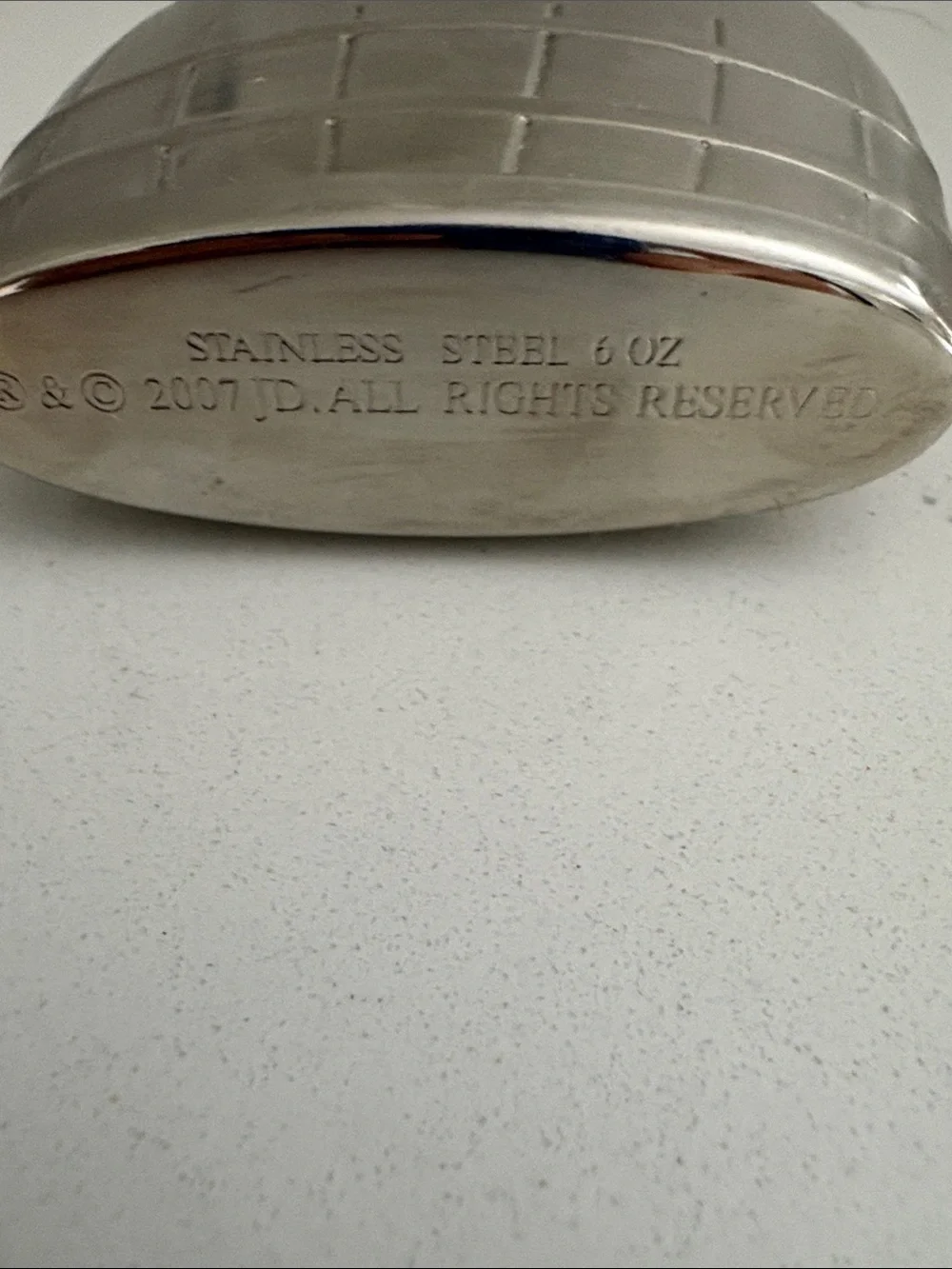 Jack Daniels Silver Barrel-Shaped Flask